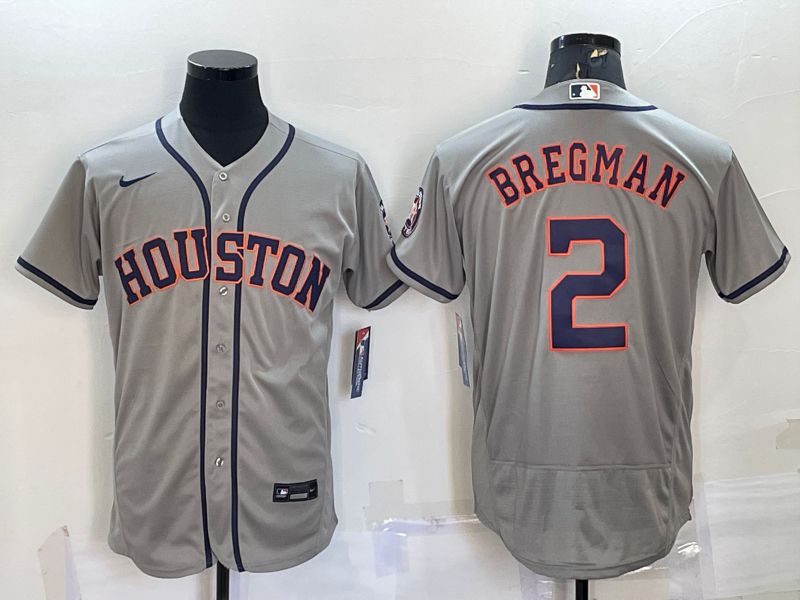 Men Houston Astros #2 Bregman Grey Elite Nike 2022 MLB Jerseys